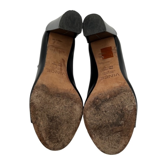 Vince. Women’s Black Suede and Leather Peep Toe Booties Size 7 1/2M - Picture 7 of 7